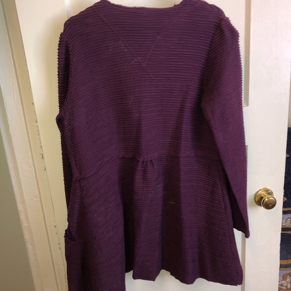 CMC by Color Me Cotton purple Long Cardigan Sweater with V-Neck- gently worn. - Picture 2 of 8